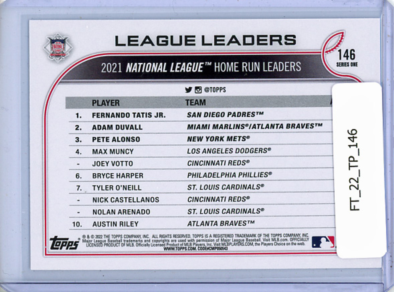 Fernando Tatis Jr., Adam Duvall, Pete Alonso 2022 Topps #146 League Leaders