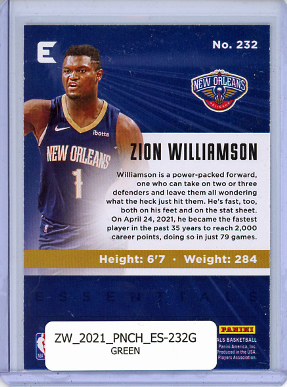 Zion Williamson 2020-21 Chronicles, Essentials #232 Green