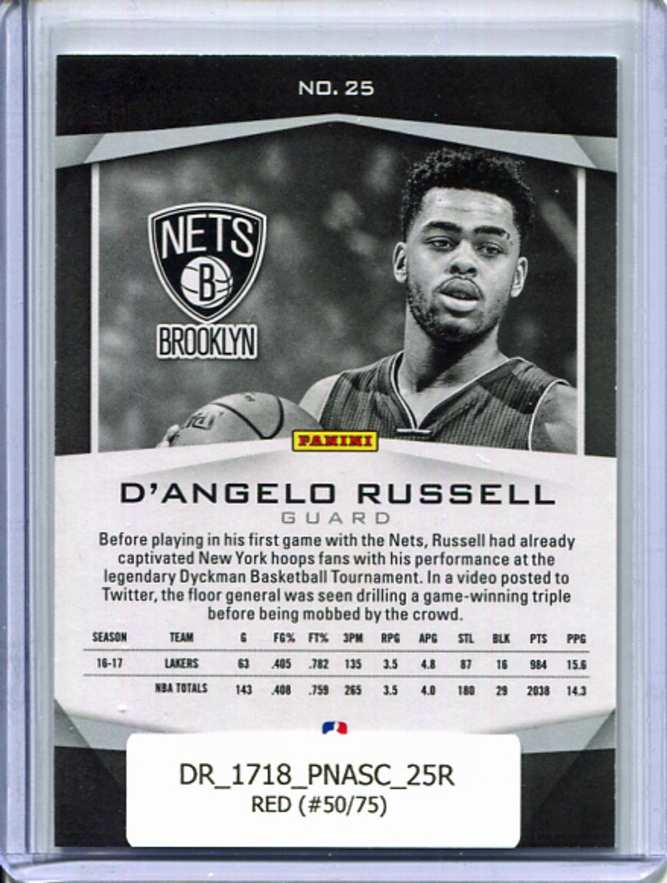 D'Angelo Russell 2017-18 Ascension #25 Red (#50/75)