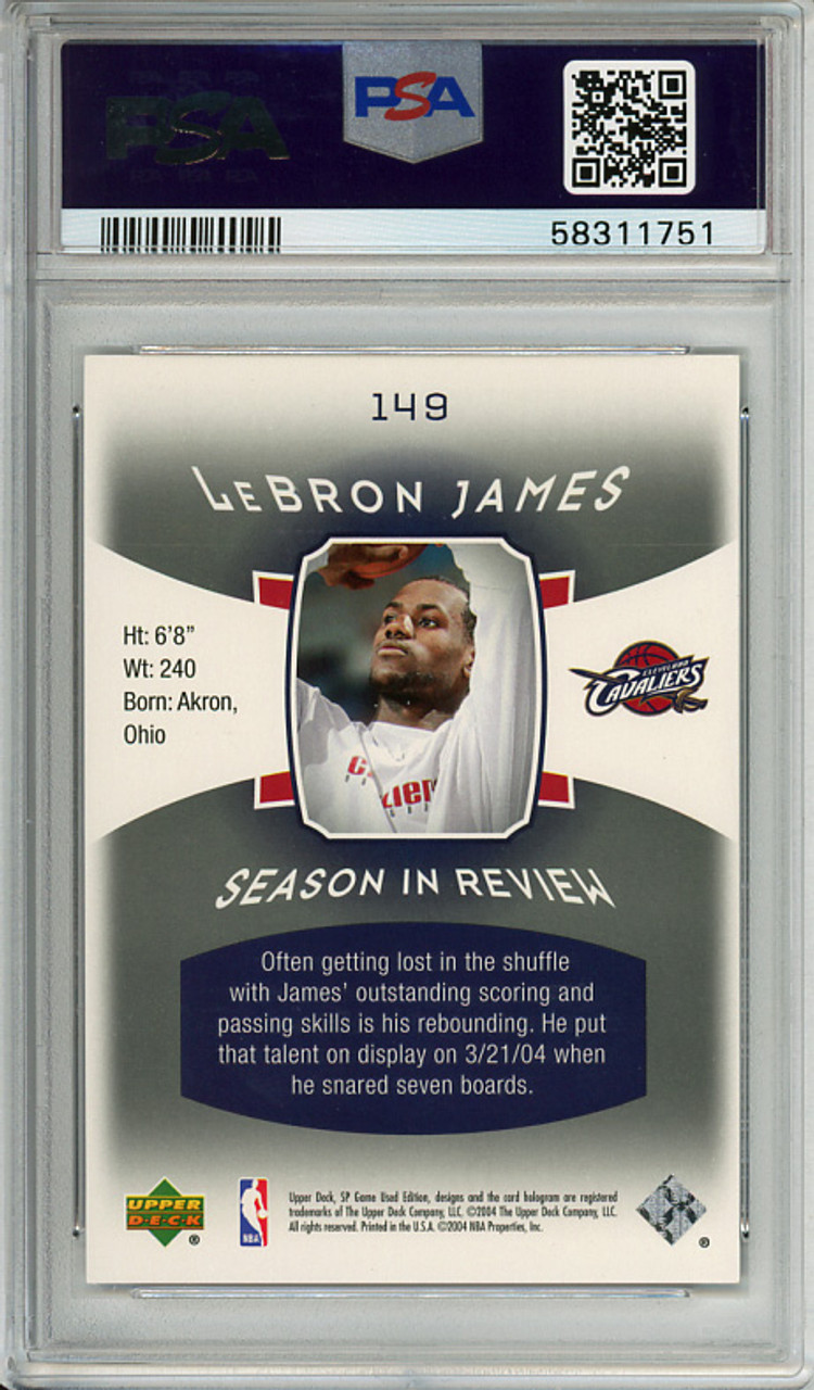 LeBron James 2004-05 SP Game Used #149 Season in Review (#747/999) PSA 8 Near Mint-Mint (#58311751)
