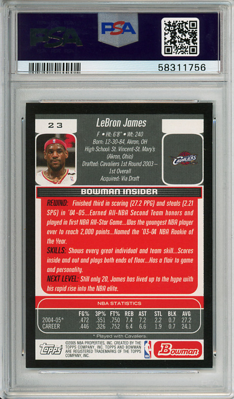 LeBron James 2005-06 Bowman #23 PSA 8 Near Mint-Mint (#58311756)