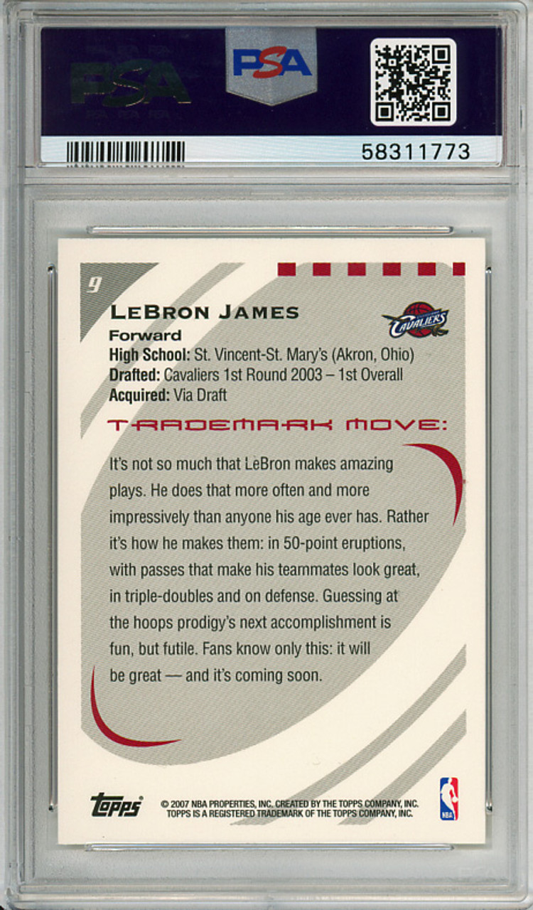 LeBron James 2006-07 Trademark Moves #9 PSA 9 Mint (#58311773)