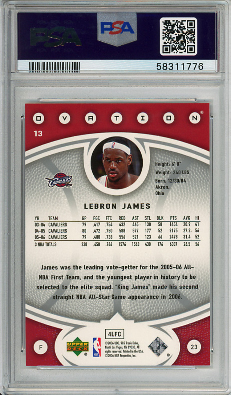 LeBron James 2006-07 Ovation #13 PSA 9 Mint (#58311776)