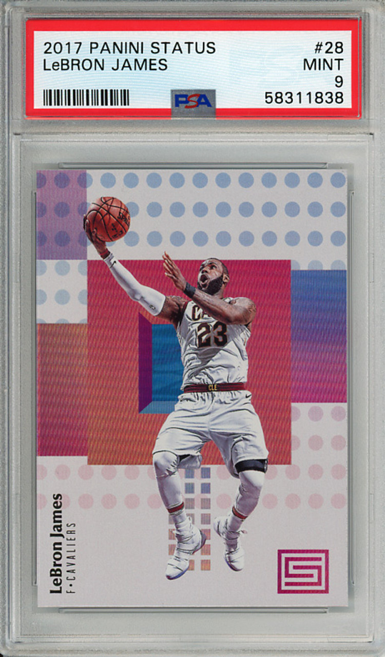 LeBron James 2017-18 Status #28 PSA 9 Mint (#58311838)