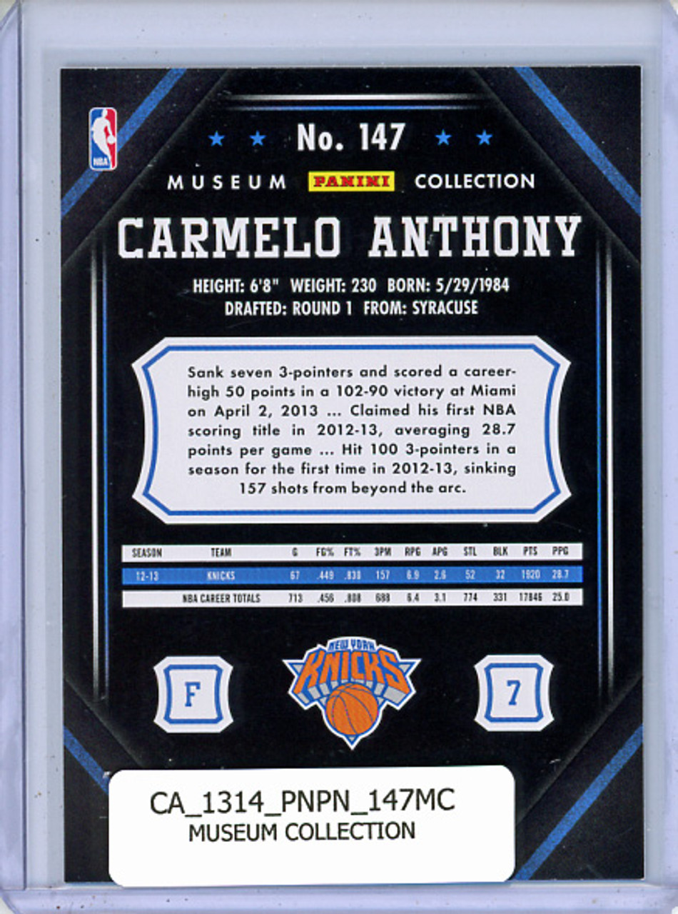 Carmelo Anthony 2013-14 Pinnacle #147 Museum Collection