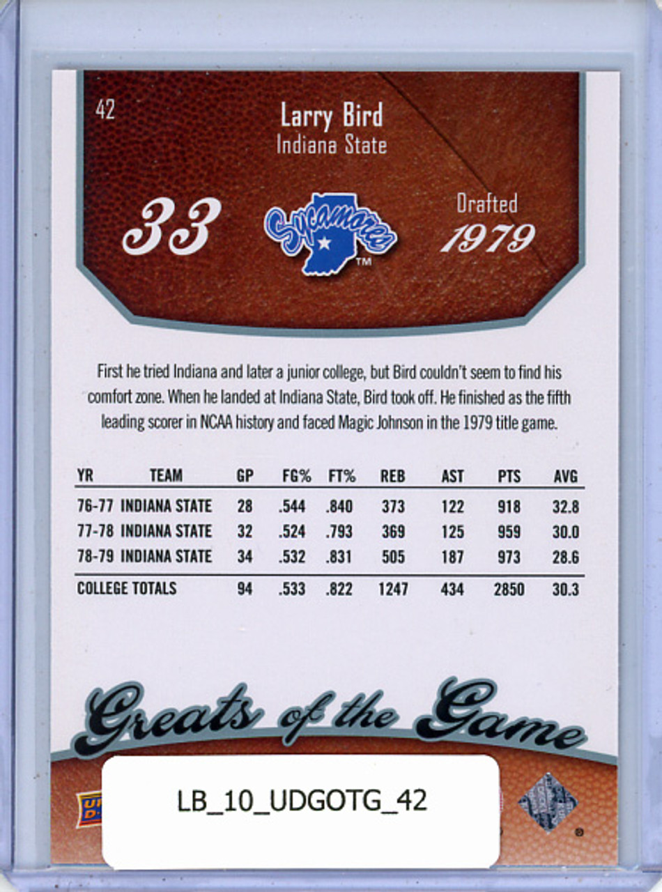 Larry Bird 2010 Greats of the Game #42
