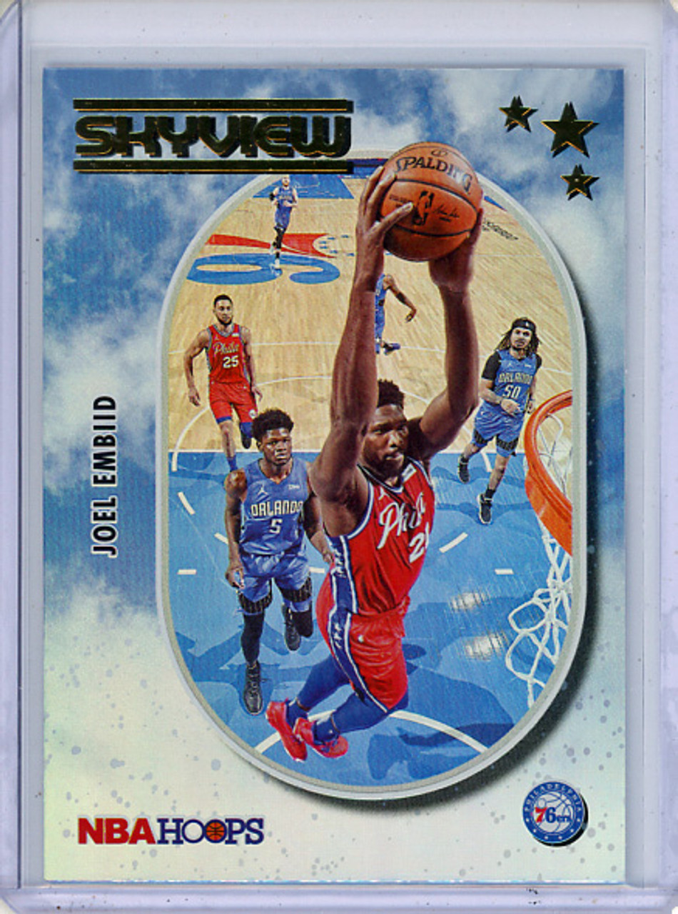 Joel Embiid 2021-22 Hoops, Skyview #22 Winter Holo