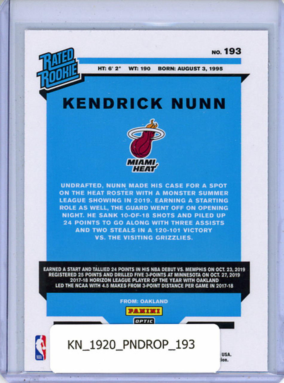 Kendrick Nunn 2019-20 Donruss Optic #192 No Name