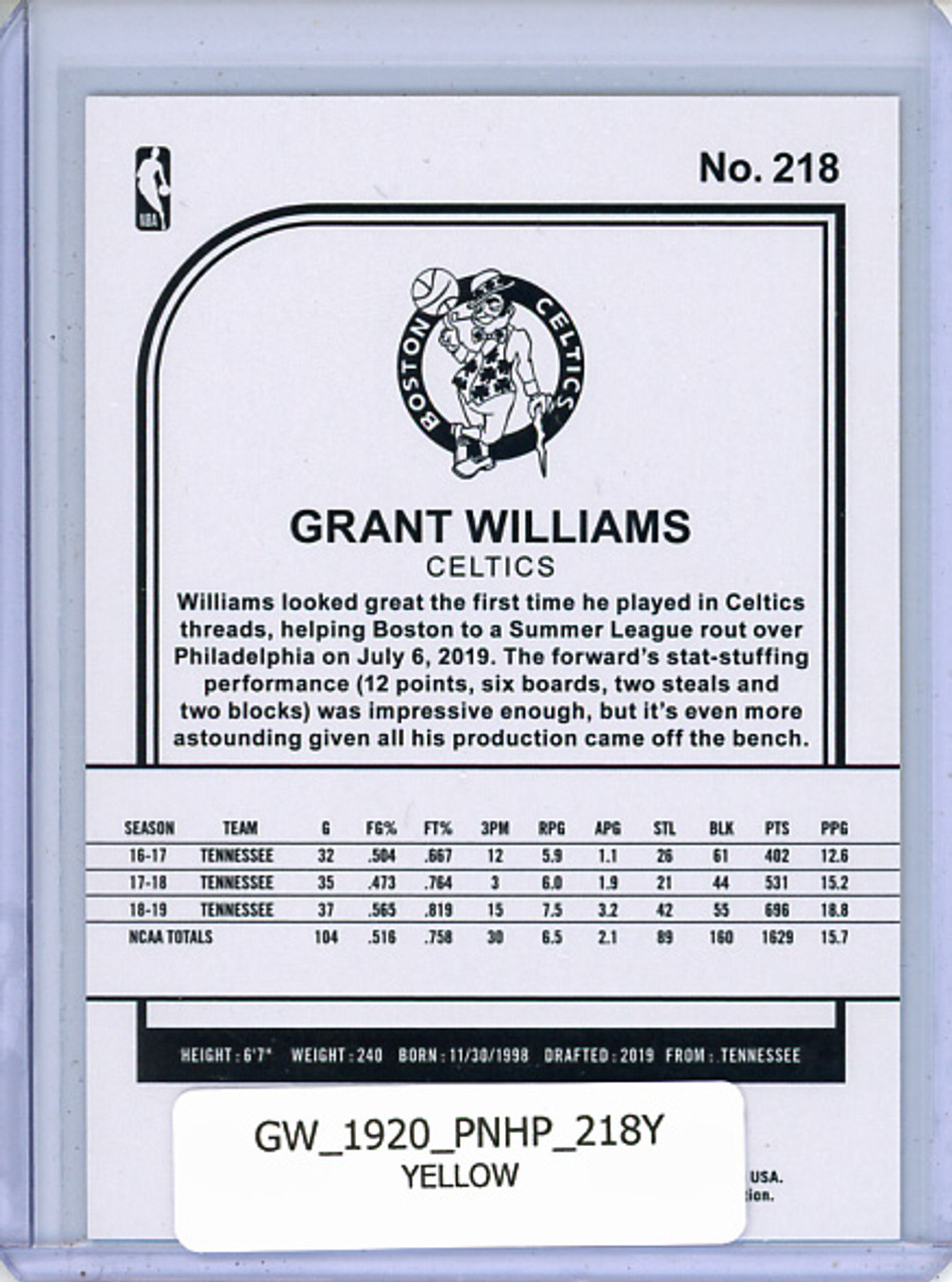 Grant Williams 2019-20 Hoops #218 Yellow