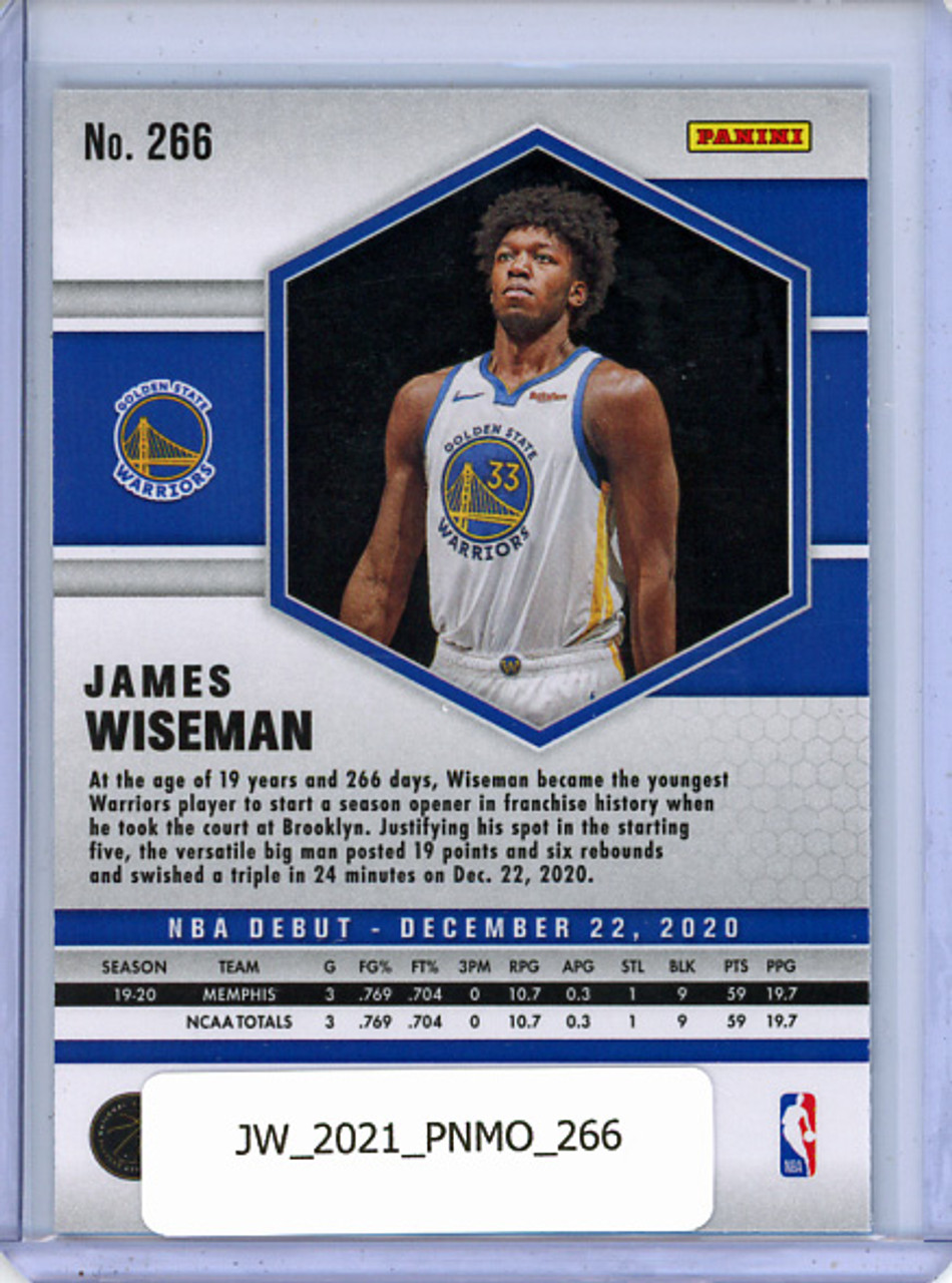 James Wiseman 2020-21 Mosaic #266 NBA Debut