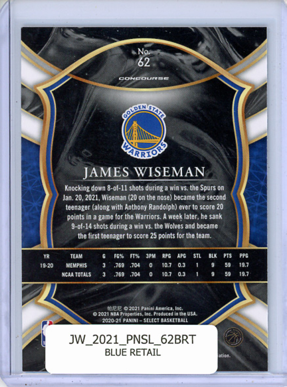 James Wiseman 2020-21 Select #62 Concourse Blue Retail