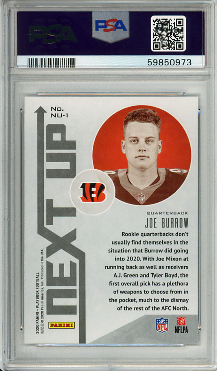 Joe Burrow 2020 Playbook, Next Up #NU-1 PSA 10 Gem Mint (#59850973)