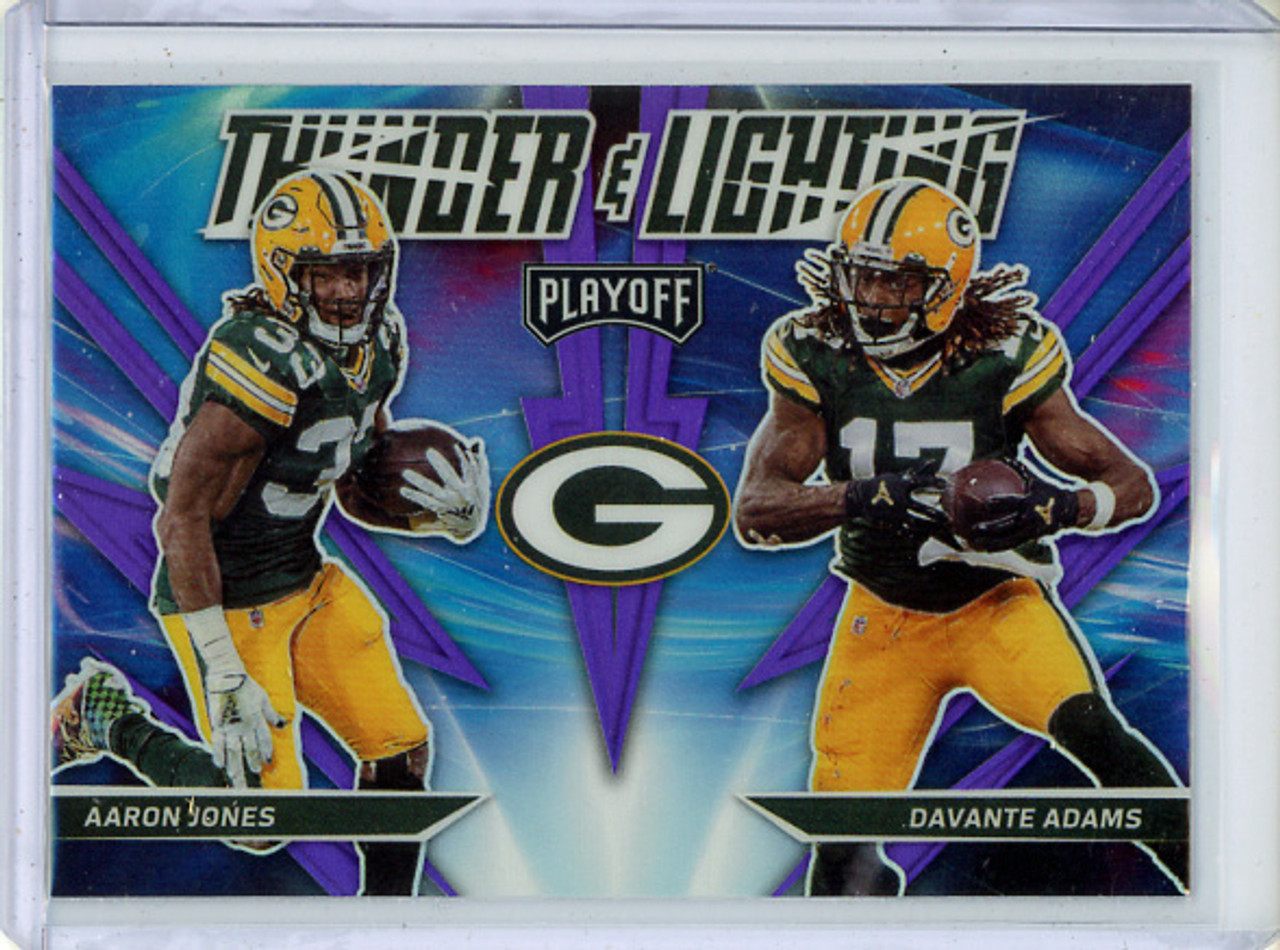 Aaron Jones, Davante Adams 2021 Playoff, Thunder & Lightning #TL-11 Purple