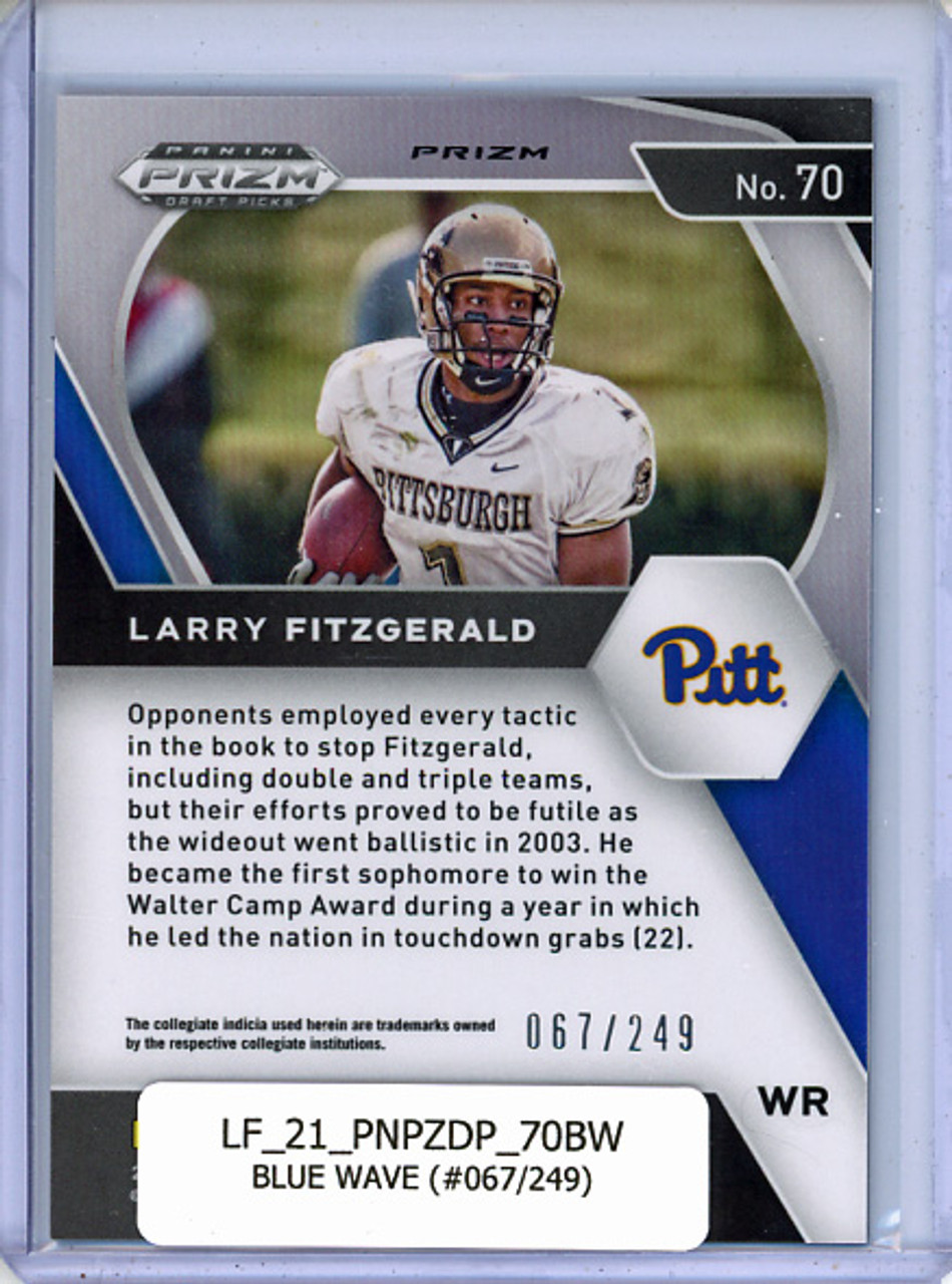 Larry Fitzgerald 2021 Prizm Draft Picks #70 Blue Wave (#067/249)