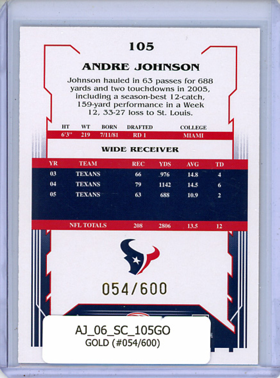 Andre Johnson 2006 Score #105 Gold (#054/600)