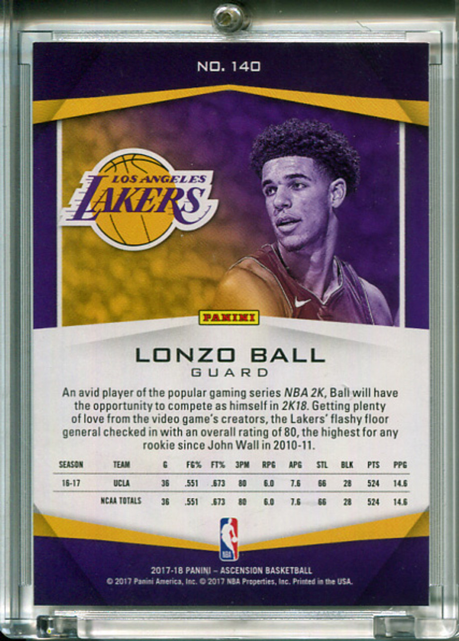 Lonzo Ball 2017-18 Ascension #140A Green (#08/25)