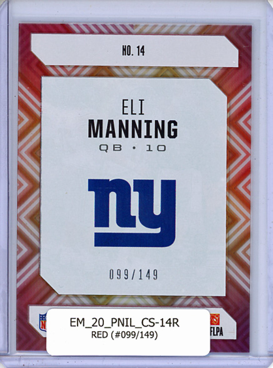Eli Manning 2020 Illusions, Clear Shots #14 Red (#099/149)