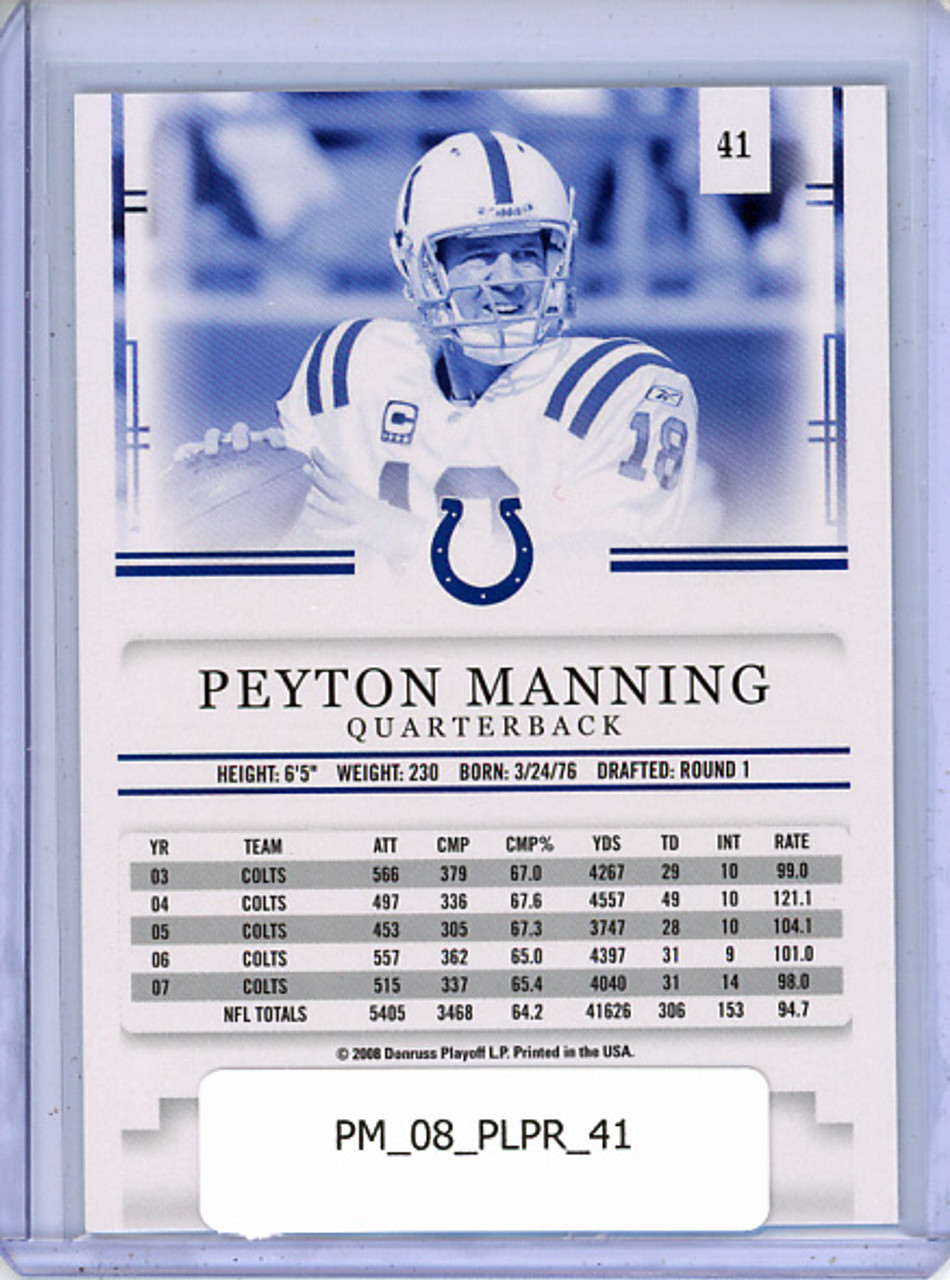 Peyton Manning 2008 Playoff Prestige #41