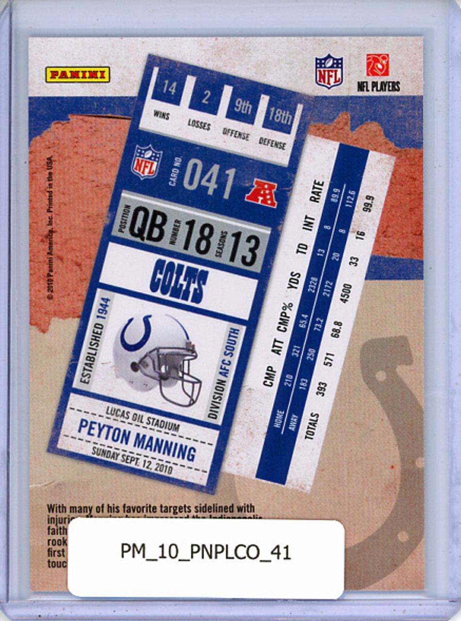 Peyton Manning 2010 Playoff Contenders #41