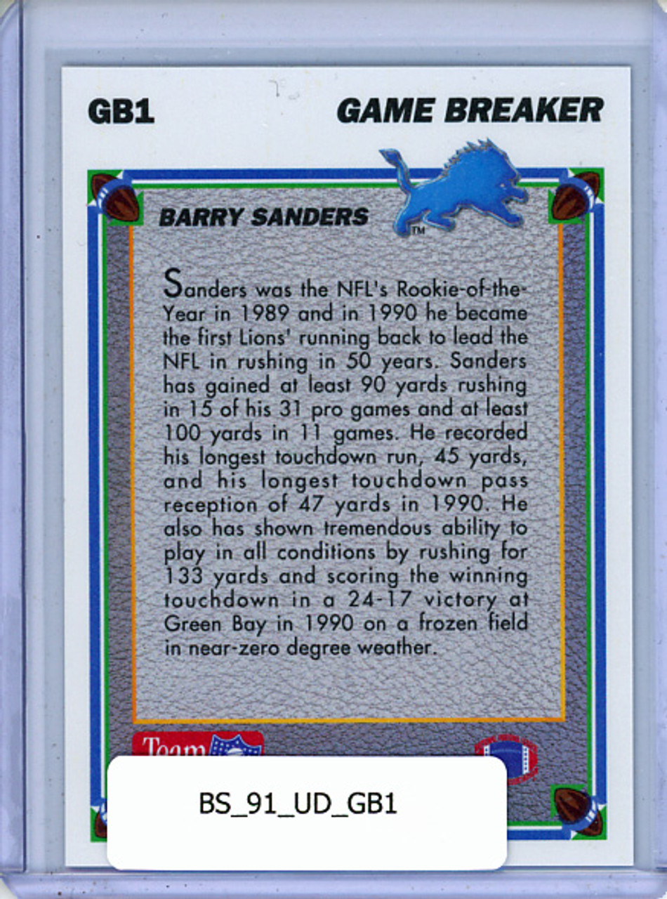 Barry Sanders 1991 Upper Deck, Game Breakers #GB1