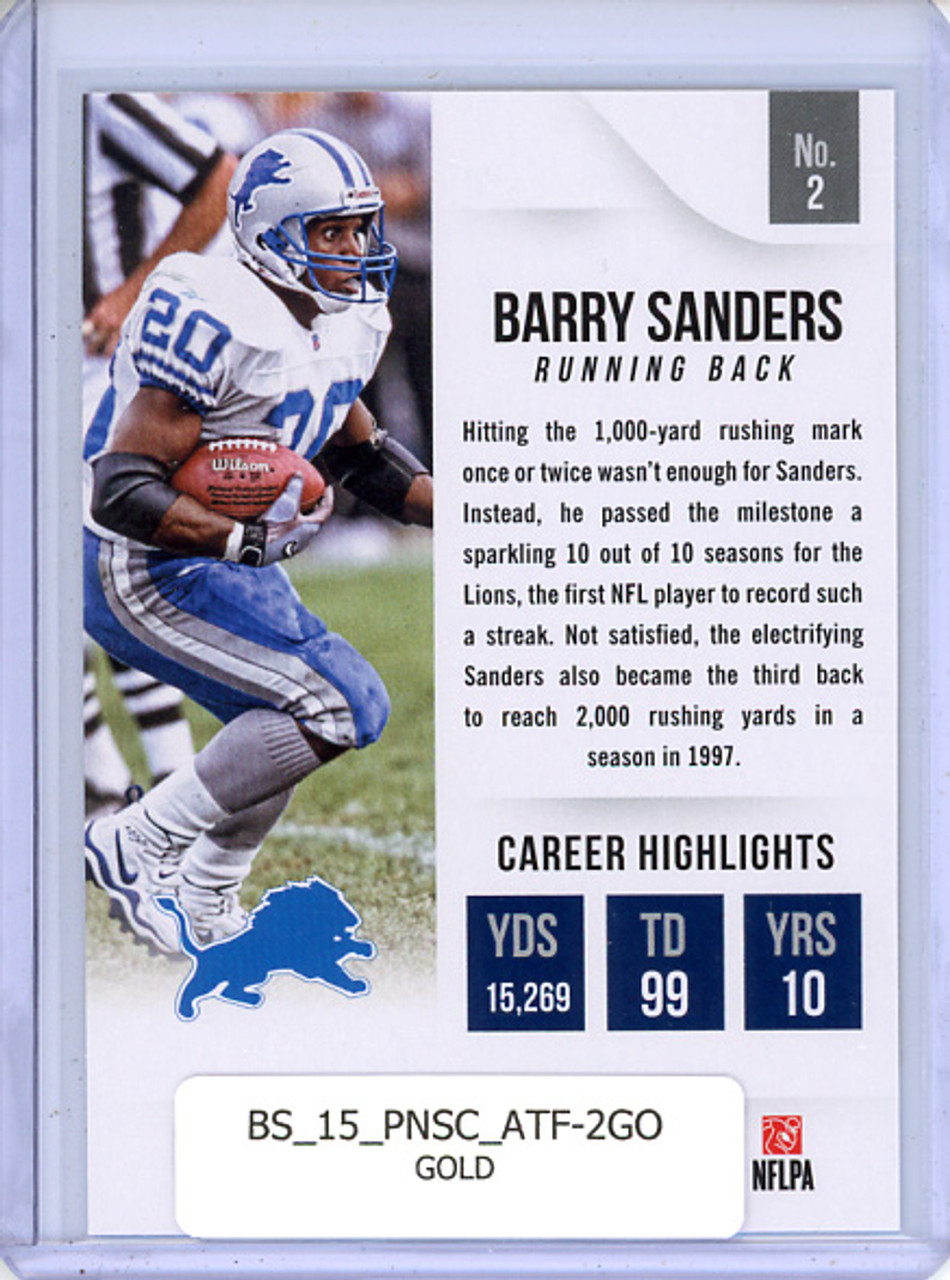 Barry Sanders 2015 Score, All-Time Franchise #2 Gold