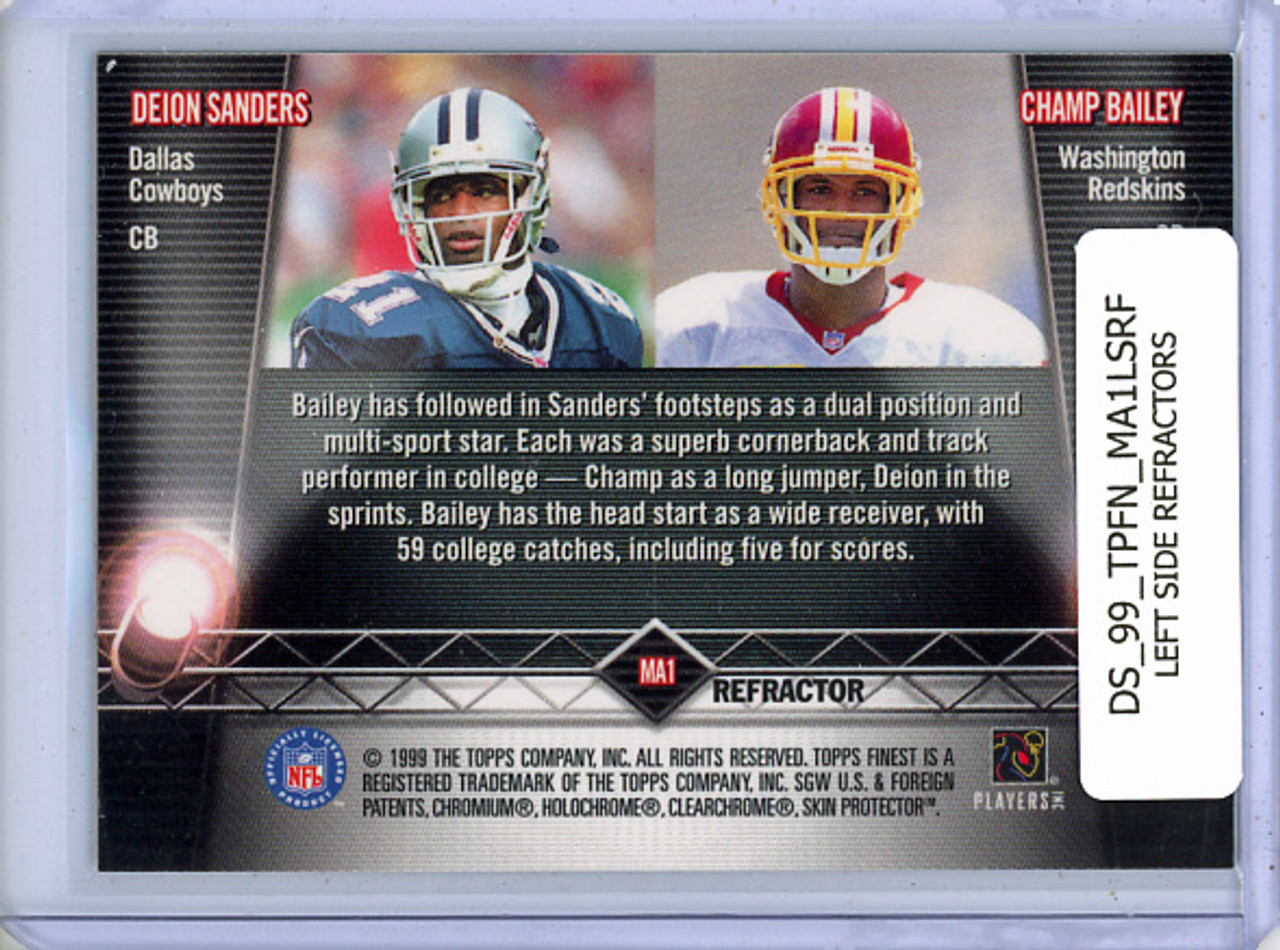 Champ Bailey, Deion Sanders 1999 Finest, Main Attractions #MA1 Left Side Refractors with Coating