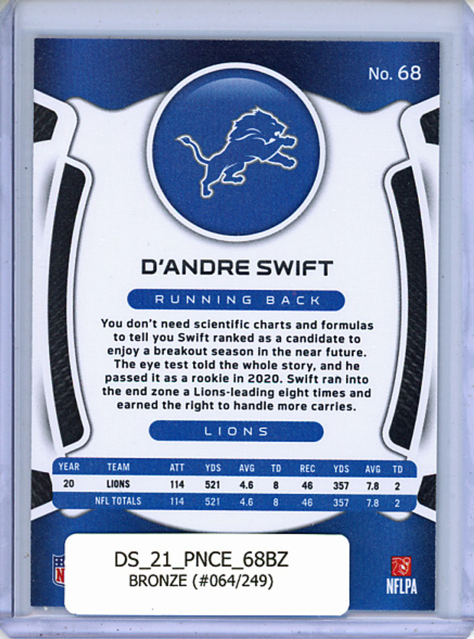D'Andre Swift 2021 Certified #68 Bronze (#064/249)