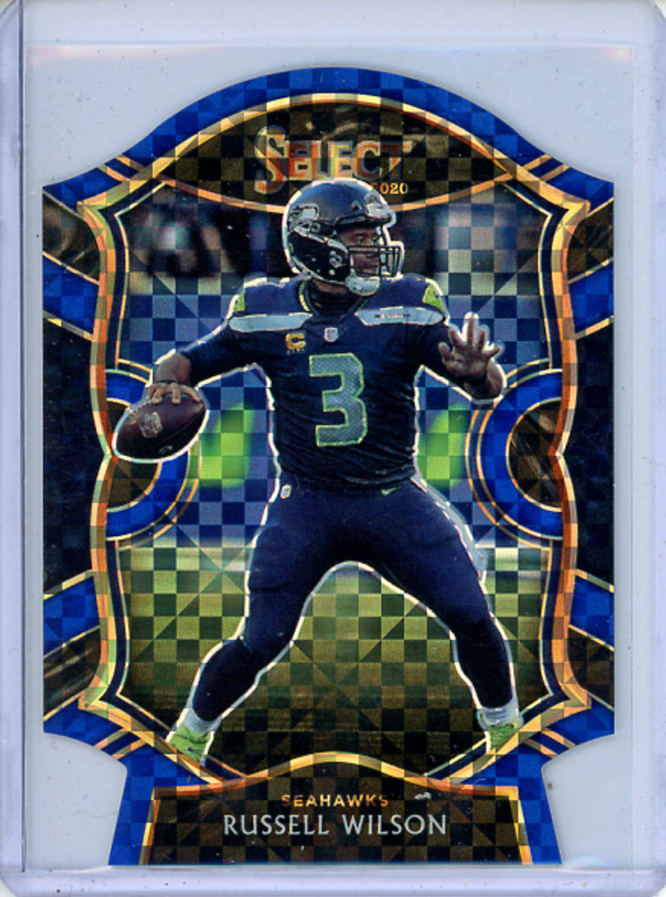 Russell Wilson 2020 Select #4 Concourse Blue Die Cut