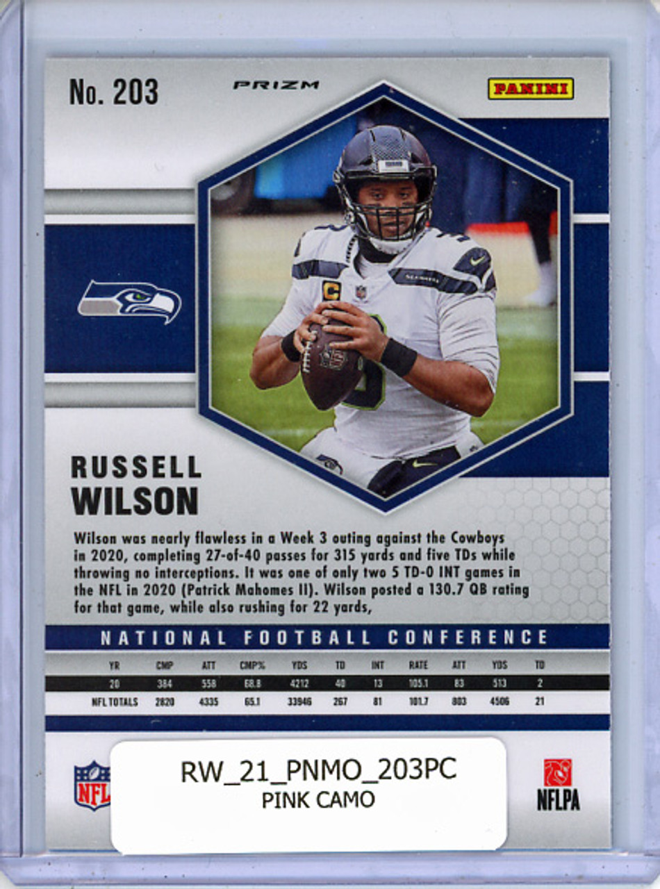 Russell Wilson 2021 Mosaic #203 NFC Pink Camo
