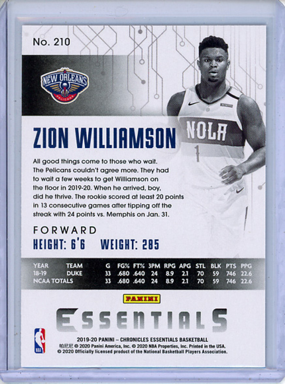 Zion Williamson 2019-20 Chronicles, Essentials #210 (1)