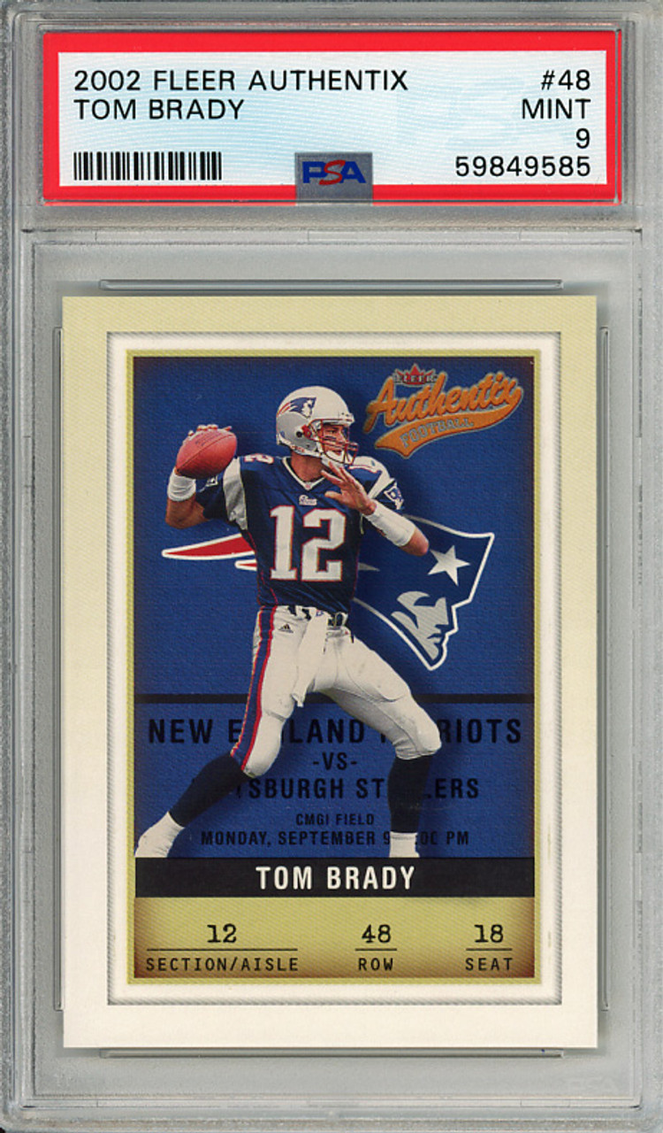 Tom Brady 2002 Authentix #48 PSA 9 Mint (#59849585)