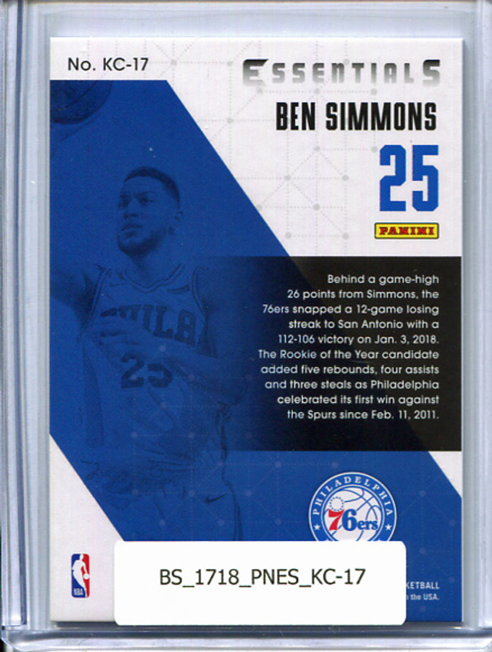Ben Simmons 2017-18 Essentials, Kings of the Court #KC-17