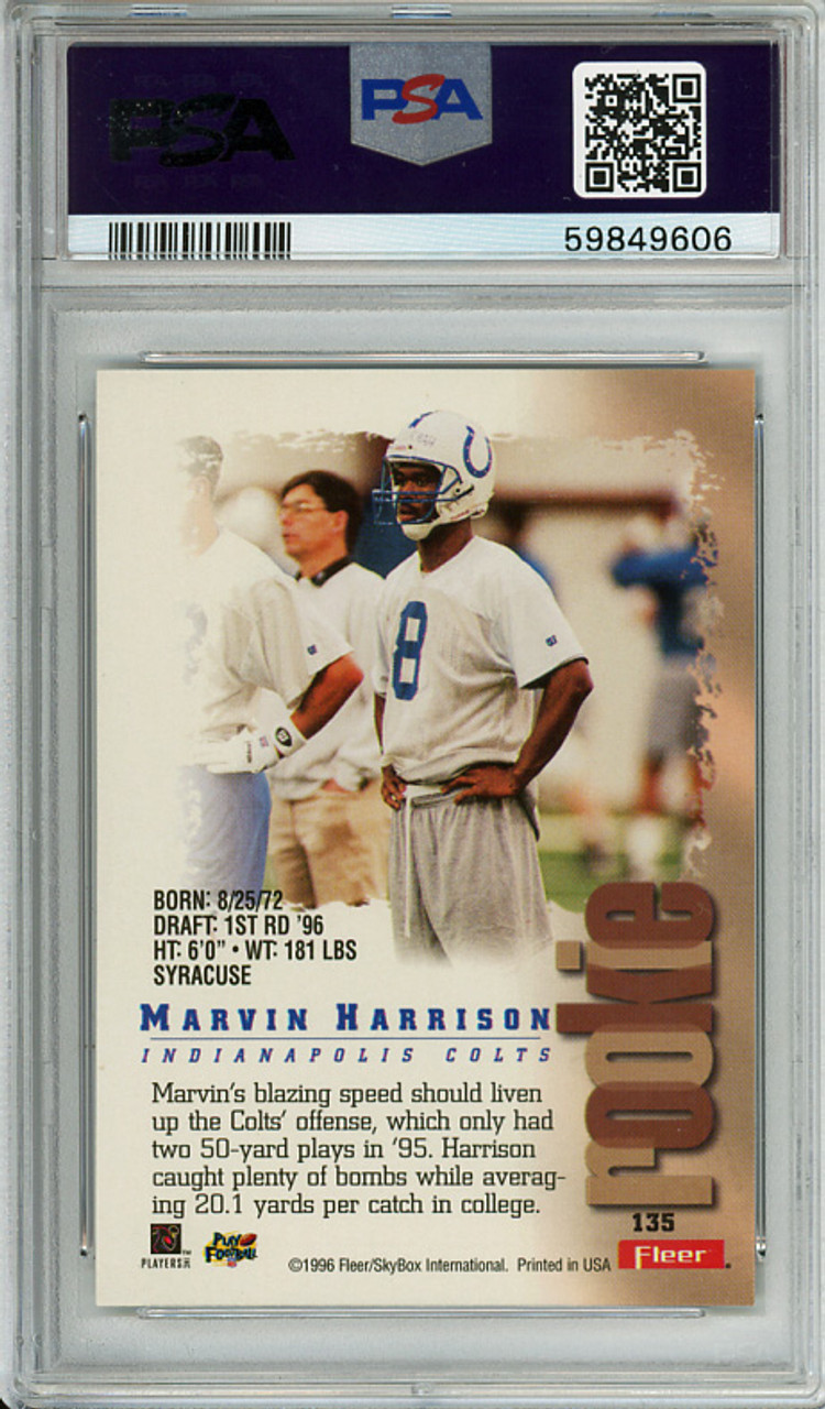 Marvin Harrison 1996 Metal #135 PSA 9 Mint (#59849606)