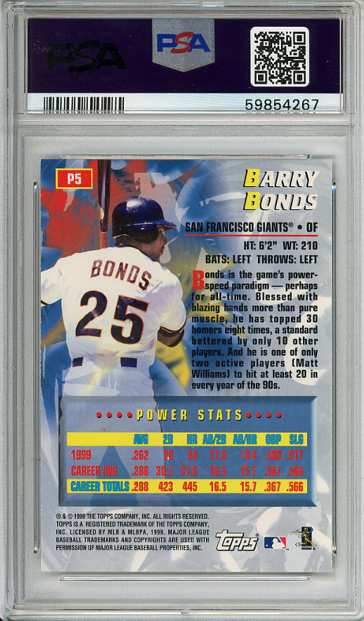 Barry Bonds 2000 Topps, Power Players #P5 PSA 9 Mint (#59854267)
