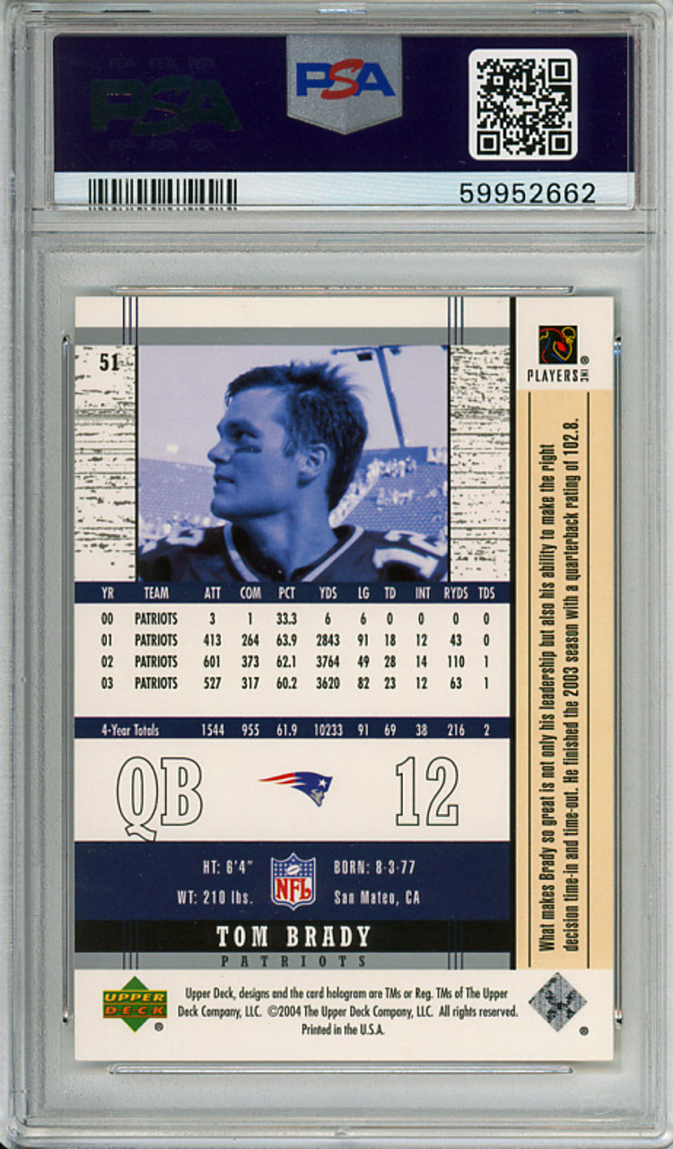Tom Brady 2004 Legends #51 PSA 9 Mint (#59952662)