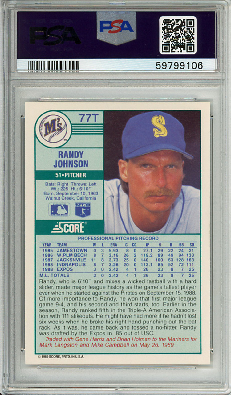 Randy Johnson 1989 Score Traded #77T PSA 9 Mint (#59799106)