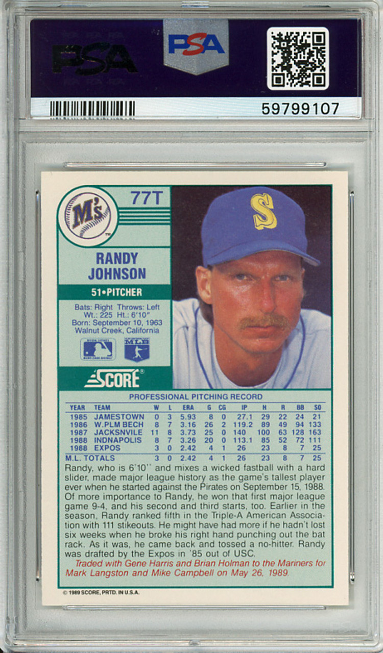 Randy Johnson 1989 Score Traded #77T PSA 9 Mint (#59799107)