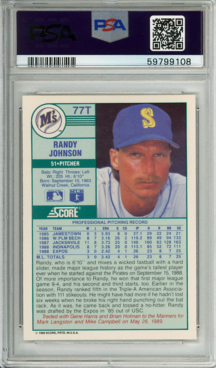 Randy Johnson 1989 Score Traded #77T PSA 9 Mint (#59799108)