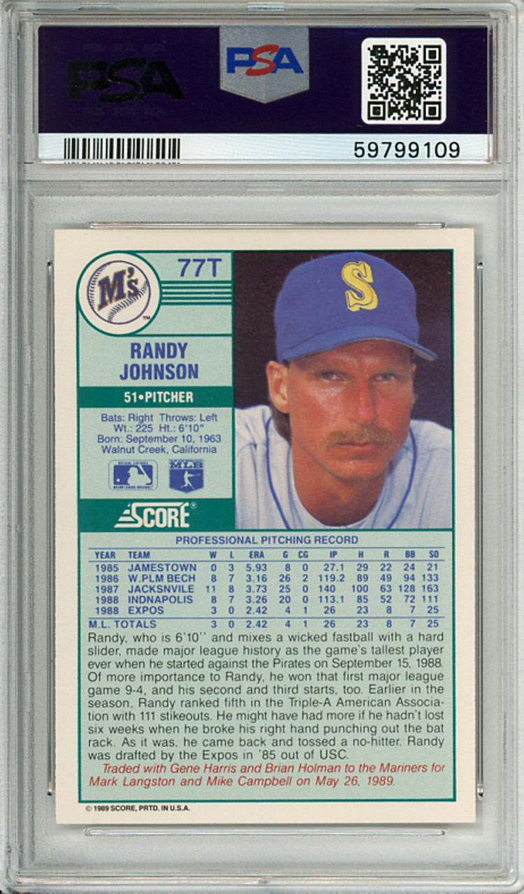 Randy Johnson 1989 Score Traded #77T PSA 9 Mint (#59799109)