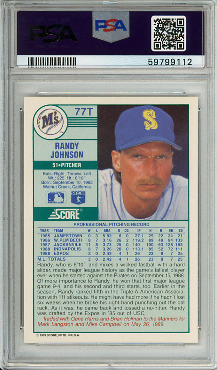Randy Johnson 1989 Score Traded #77T PSA 9 Mint (#59799112)