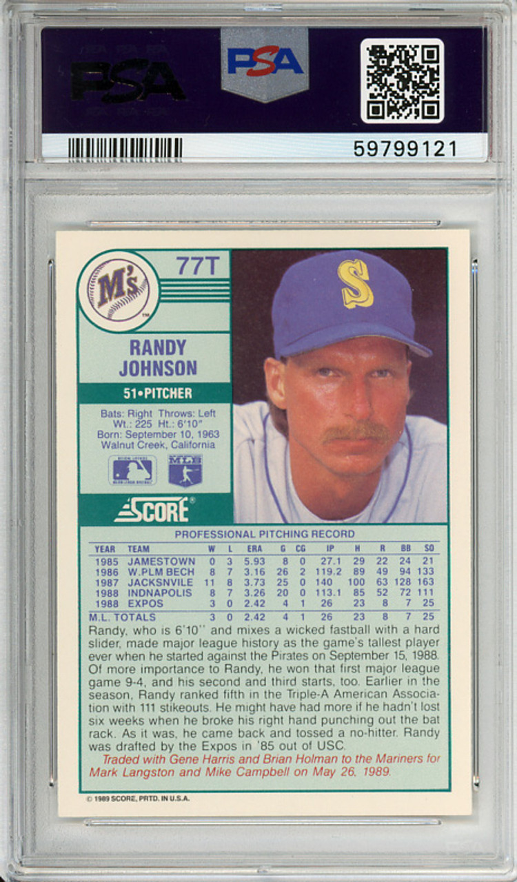 Randy Johnson 1989 Score Traded #77T PSA 9 Mint (#59799121)