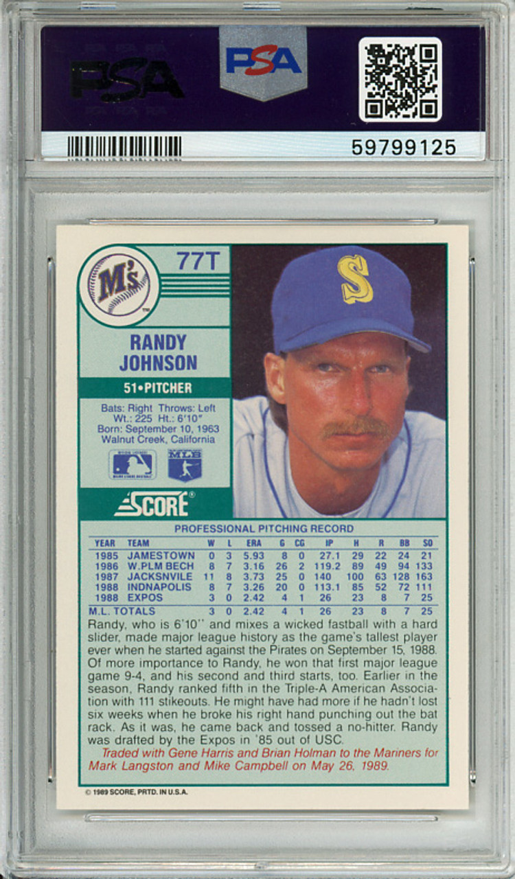 Randy Johnson 1989 Score Traded #77T PSA 9 Mint (#59799125)