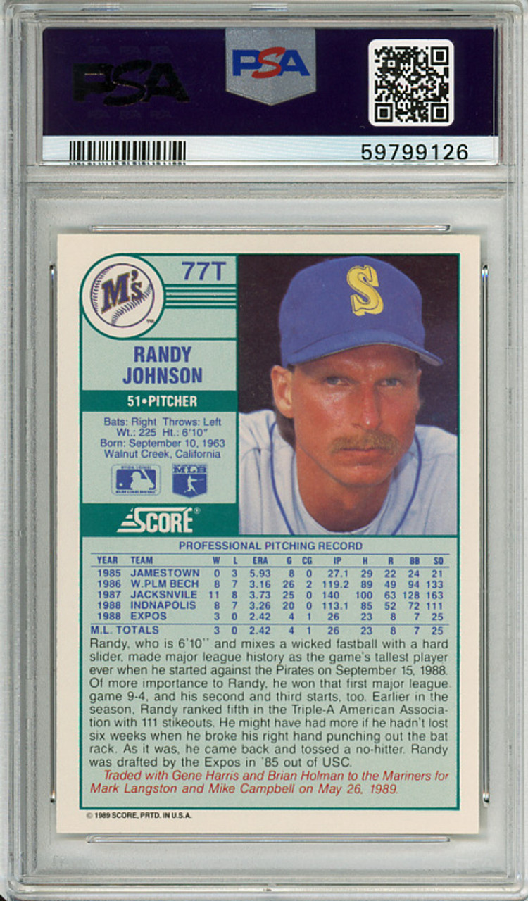 Randy Johnson 1989 Score Traded #77T PSA 9 Mint (#59799126)