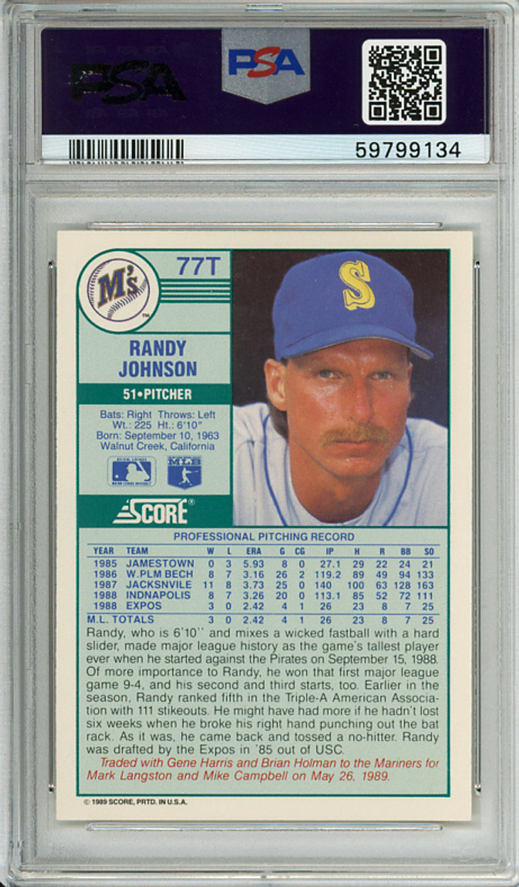 Randy Johnson 1989 Score Traded #77T PSA 9 Mint (#59799134)