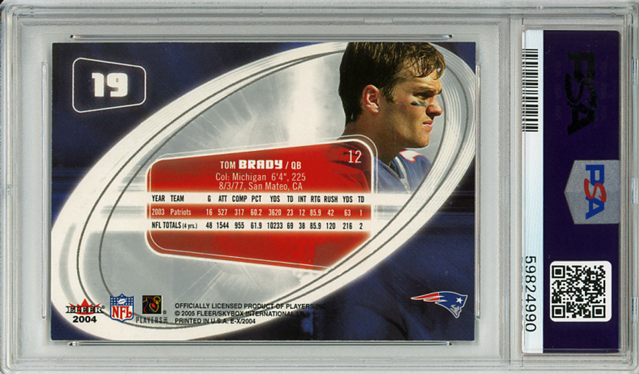 Tom Brady 2004 E-X #19 PSA 9 Mint (#59824990)