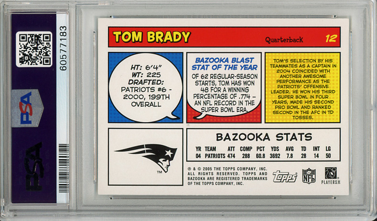 Tom Brady 2005 Bazooka #12 PSA 8 Near Mint-Mint (#60577183)