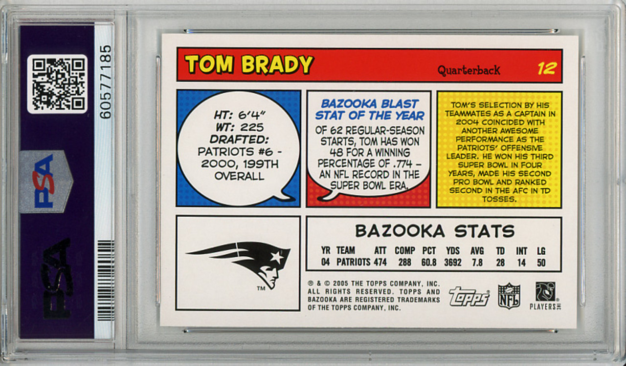 Tom Brady 2005 Bazooka #12 PSA 9 Mint (#60577185)