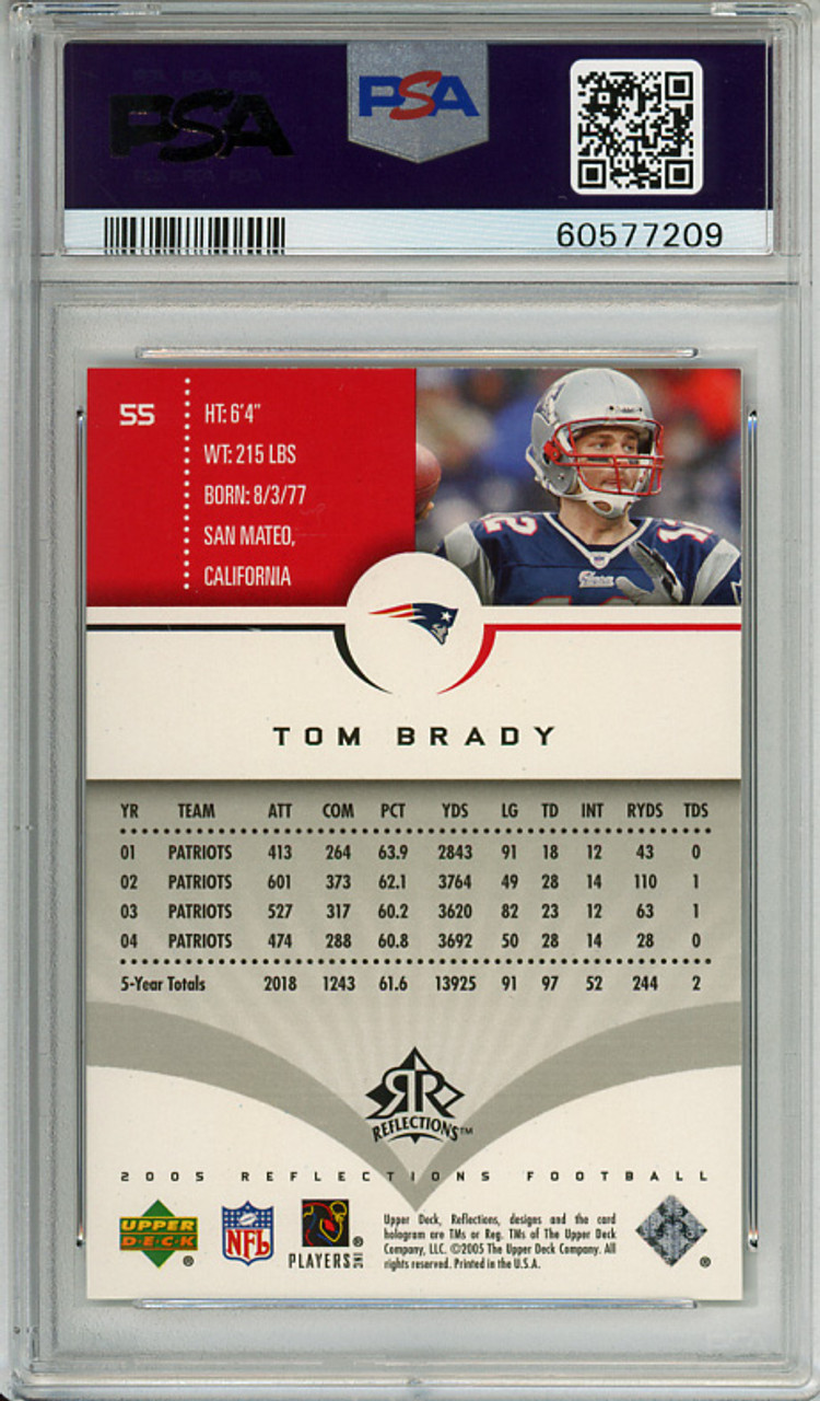 Tom Brady 2005 Reflections #55 PSA 9 Mint (#60577209)