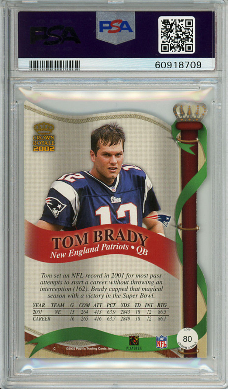 Tom Brady 2002 Crown Royale #80 PSA 9 Mint (#60918709)