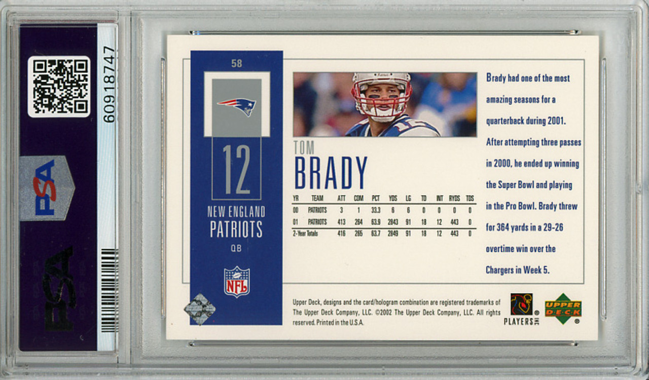 Tom Brady 2002 Piece of History #58 PSA 9 Mint (#60918747)